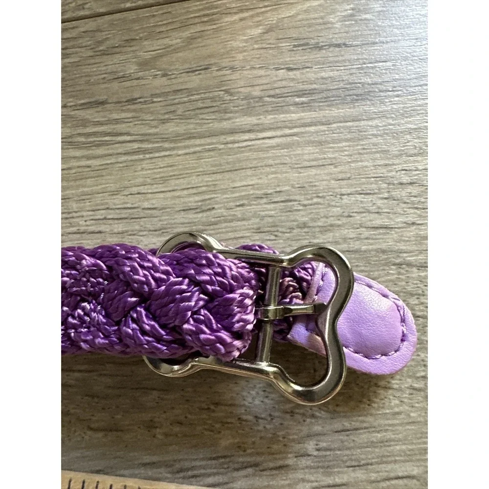 Purple Braided Cord Belt with Lavender Dog Bone Buckle‎ Skinny Novelty Accessory